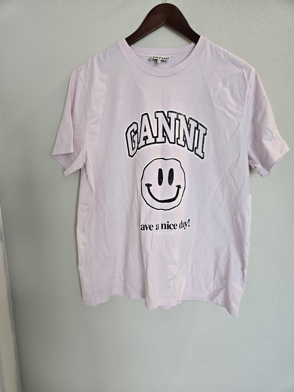GANNI Kids Pink Graphic Smile Tee